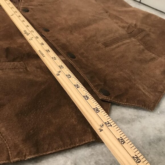 John L. Blair Personal Choice Vest Mens 2XL Brown Suede Leather Snap Southwest - Picture 8 of 9